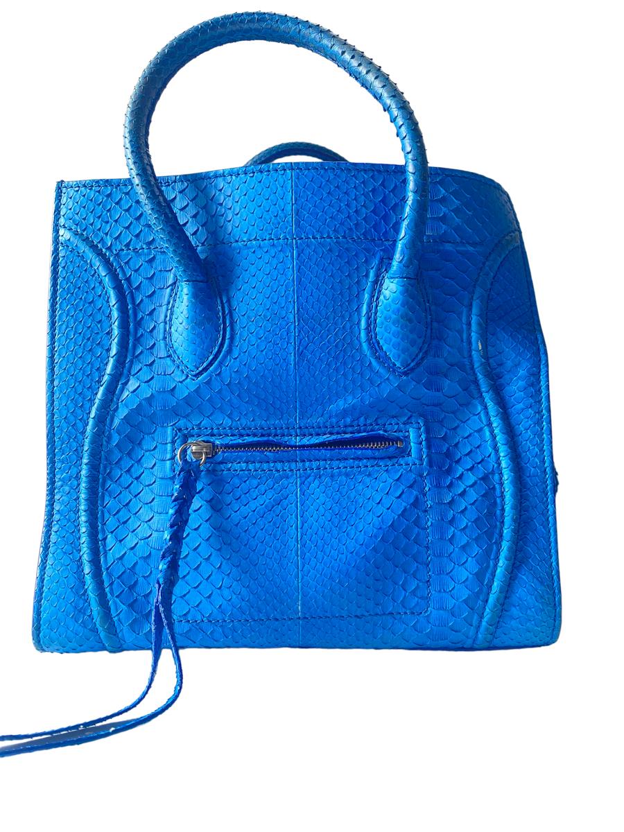 Celine Turquoise Python Luggage Bag