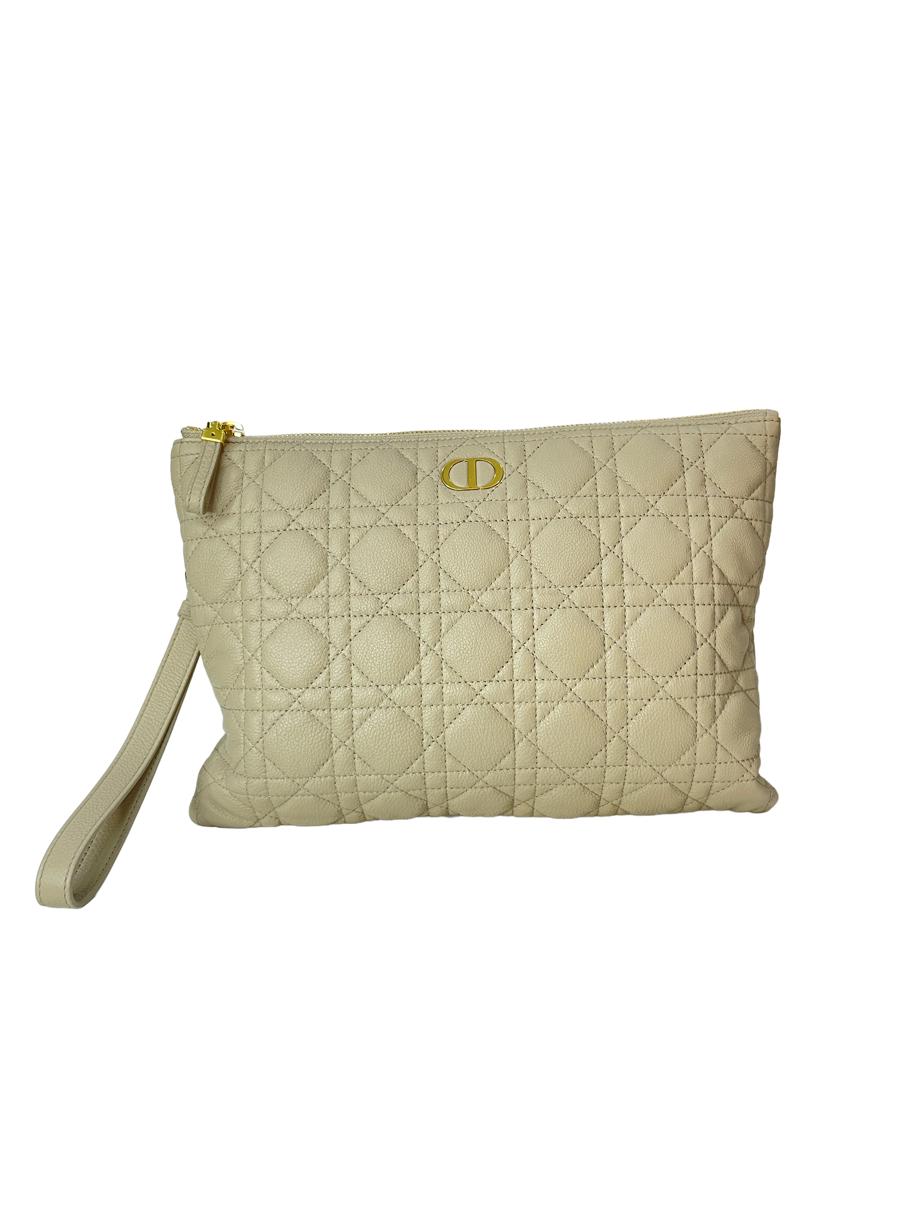 Christian Dior Beige Caro Large Pouch