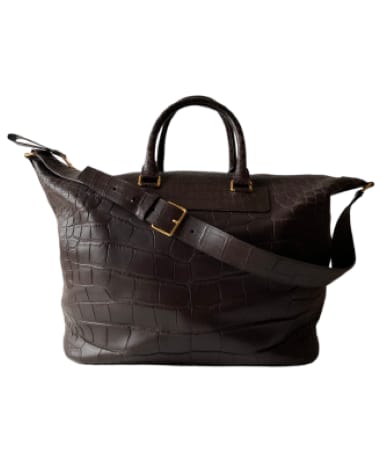 Tom Ford Dark Brown Alligator Big Shoulder Bag