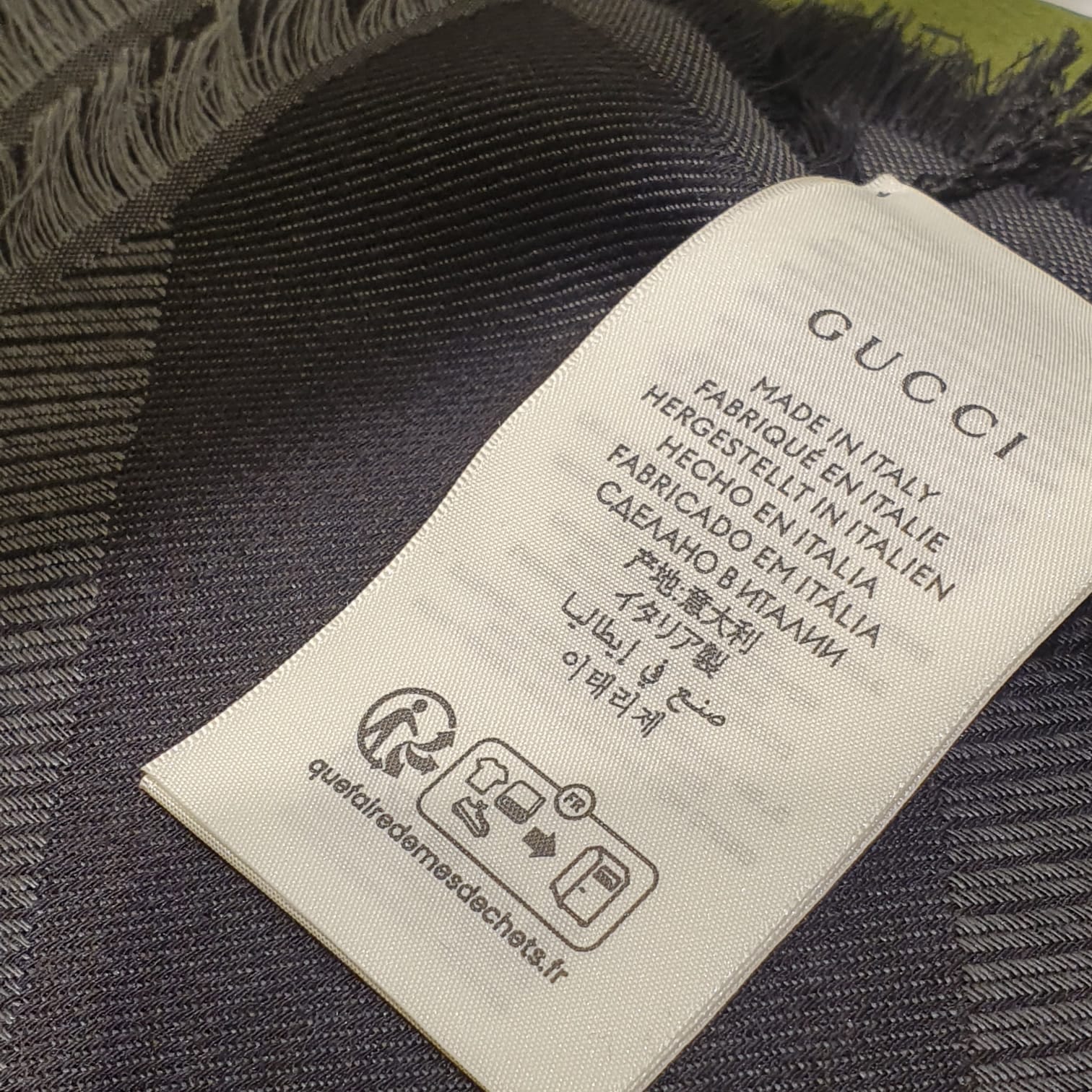 Gucci Dark Grey GG Print Scarf