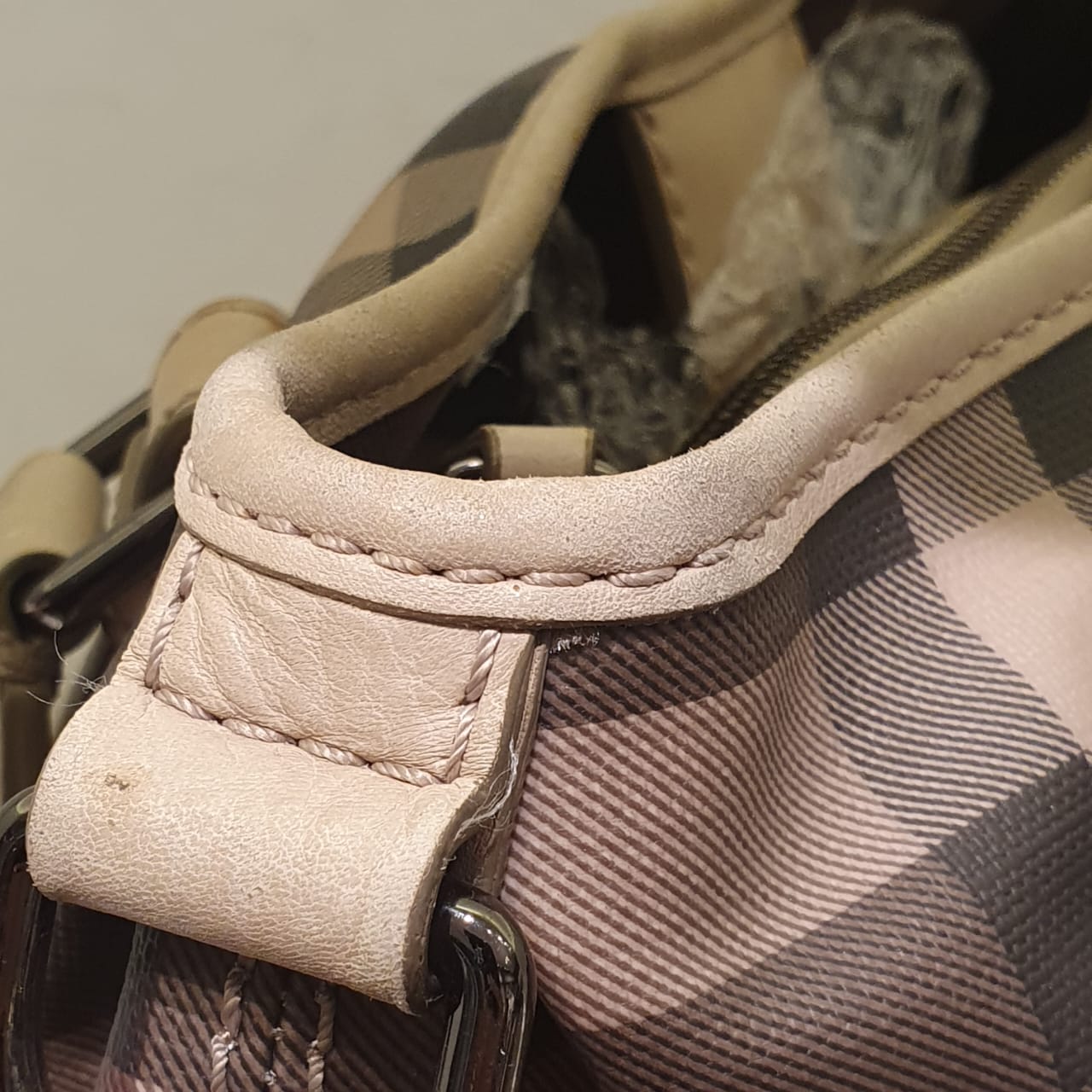 Burberry Beige Smoked Check Northfield Crossbody Bag