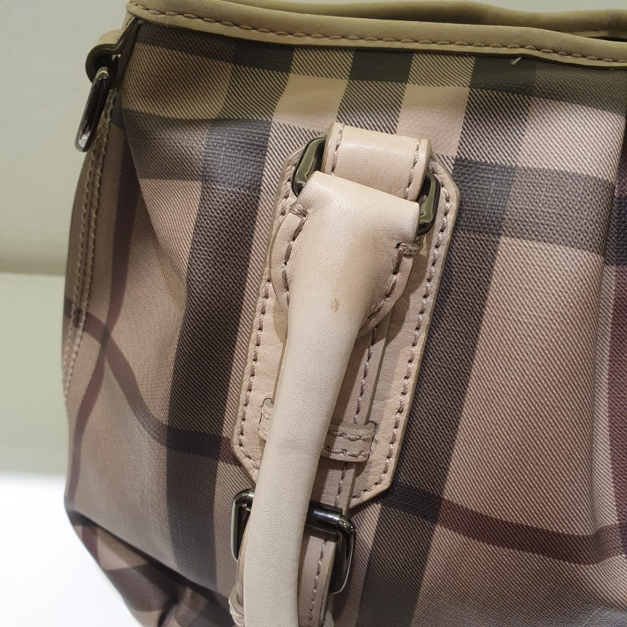 Burberry Beige Smoked Check Northfield Crossbody Bag