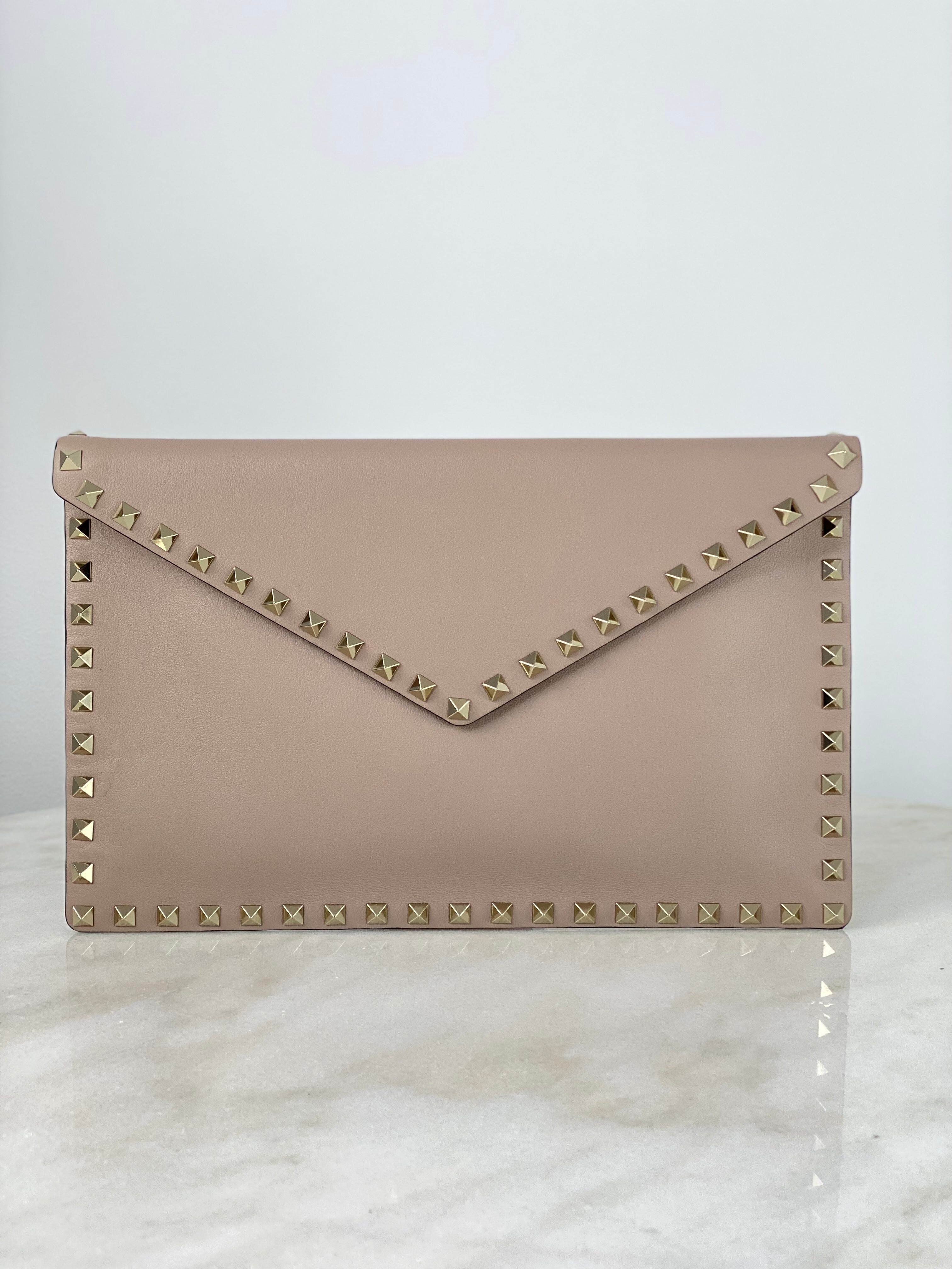 Valentino Nude Studded Envelope Pouch