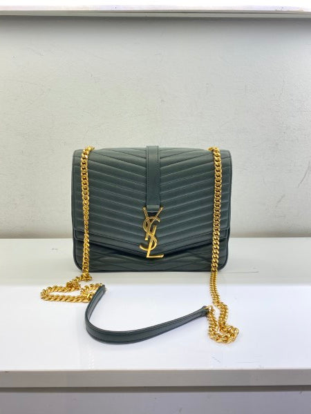 YSL Green Sulpice Medium Shoulder Bag