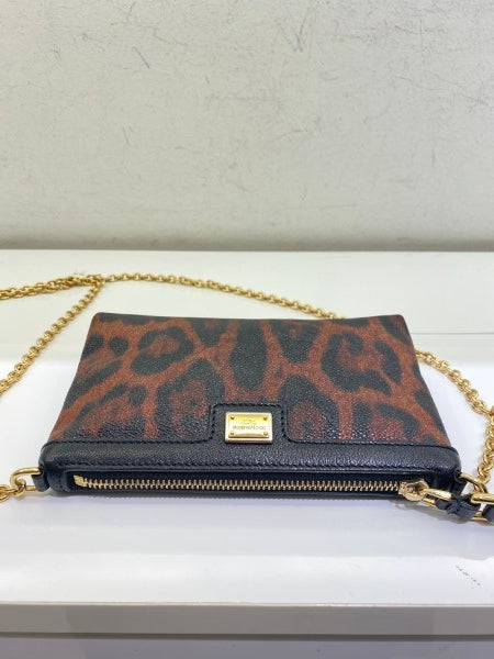 Dolce & Gabbana Leopard Mini Crossbody Chain Wallet