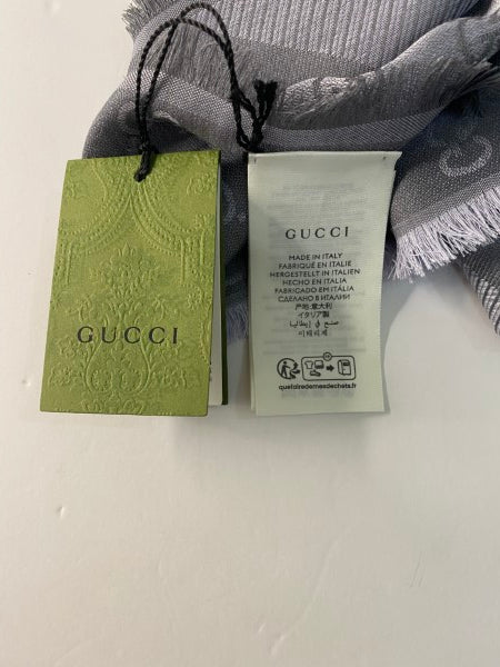 Gucci Light Grey GG Print Scarf