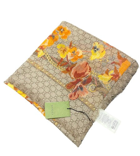 Gucci Bicolor GG Floral Scarf