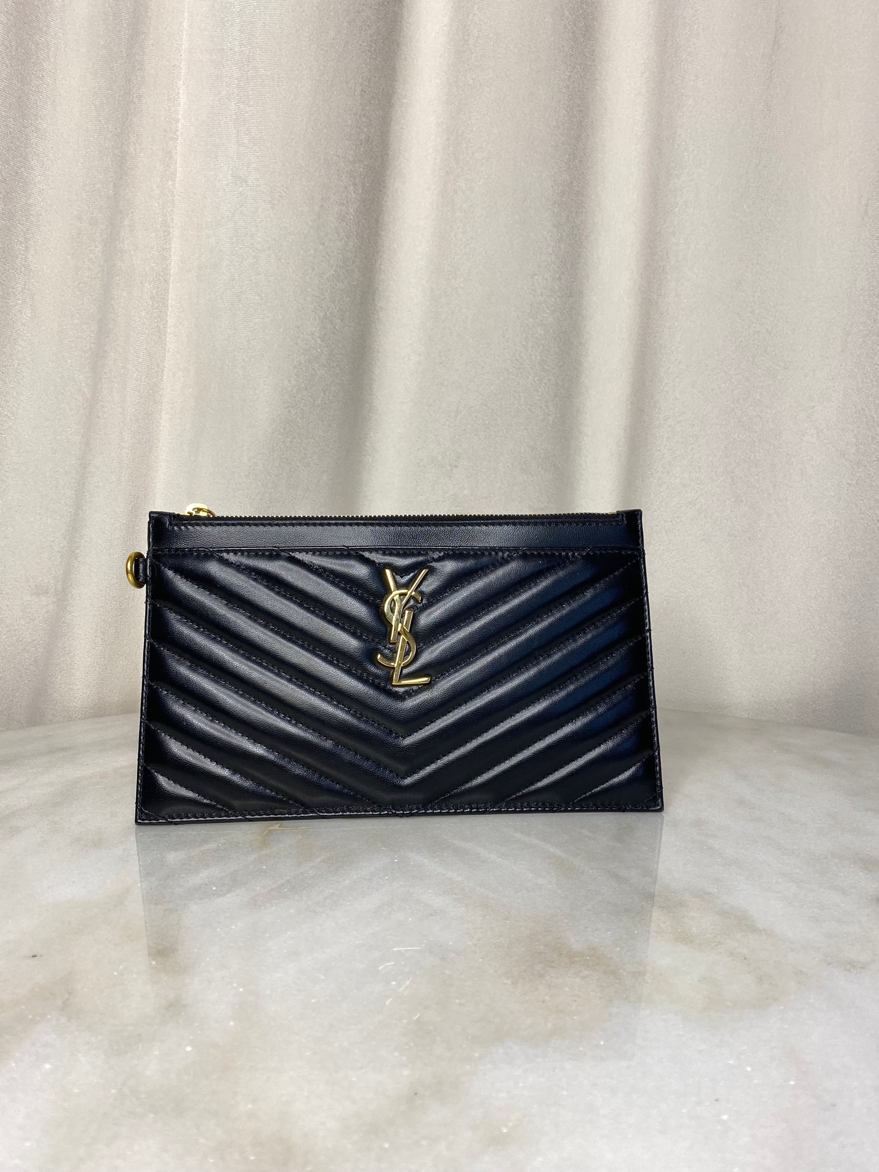 YSL Black Monogram Avec Cassandre Remo Pouch