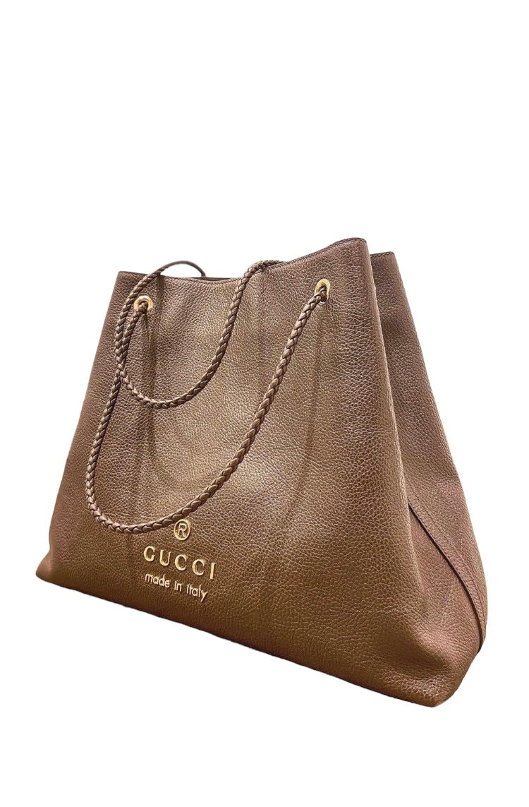 Gucci Brown Braided Handle Gifford Bag