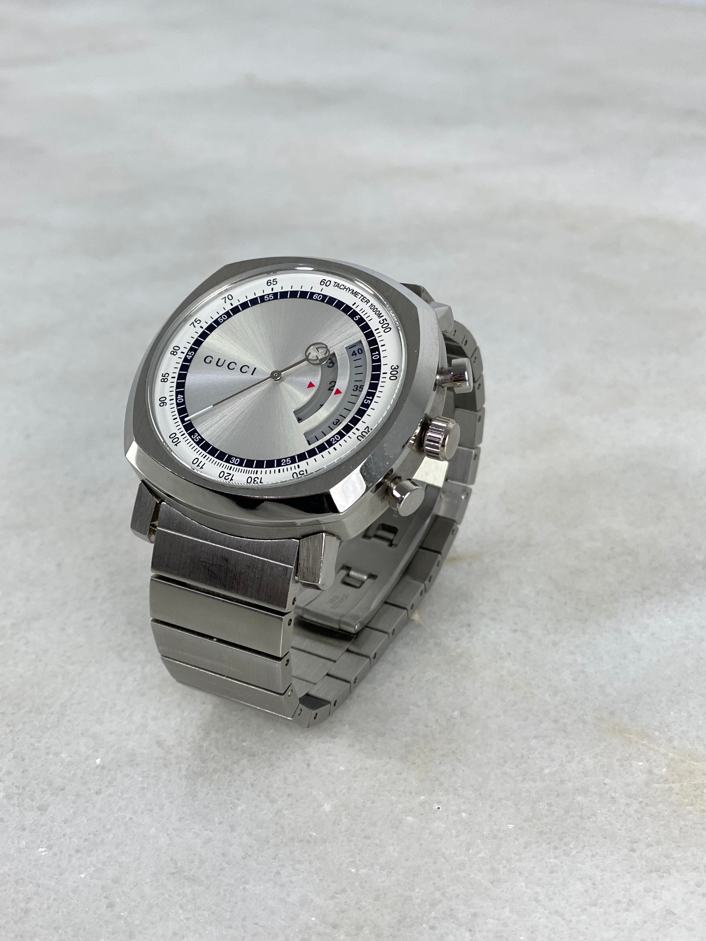 Gucci Stainless Steel Grip Men Gronograph 40mm Watch