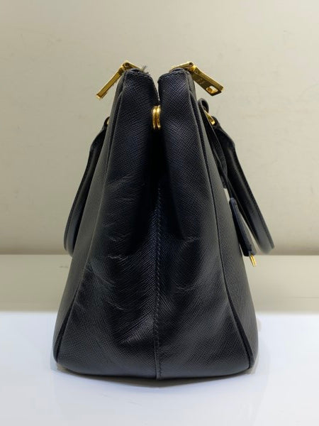 Prada Black Galleria Double Zip Small Bag