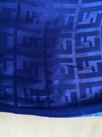 Fendi Blue FF Print Rectangular Scarf