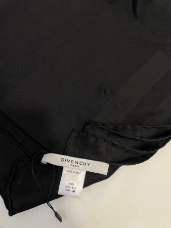 Givenchy Black Rectangular Silk Scarf