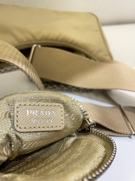 Prada Beige Re-Edition Multi Pochette Bag