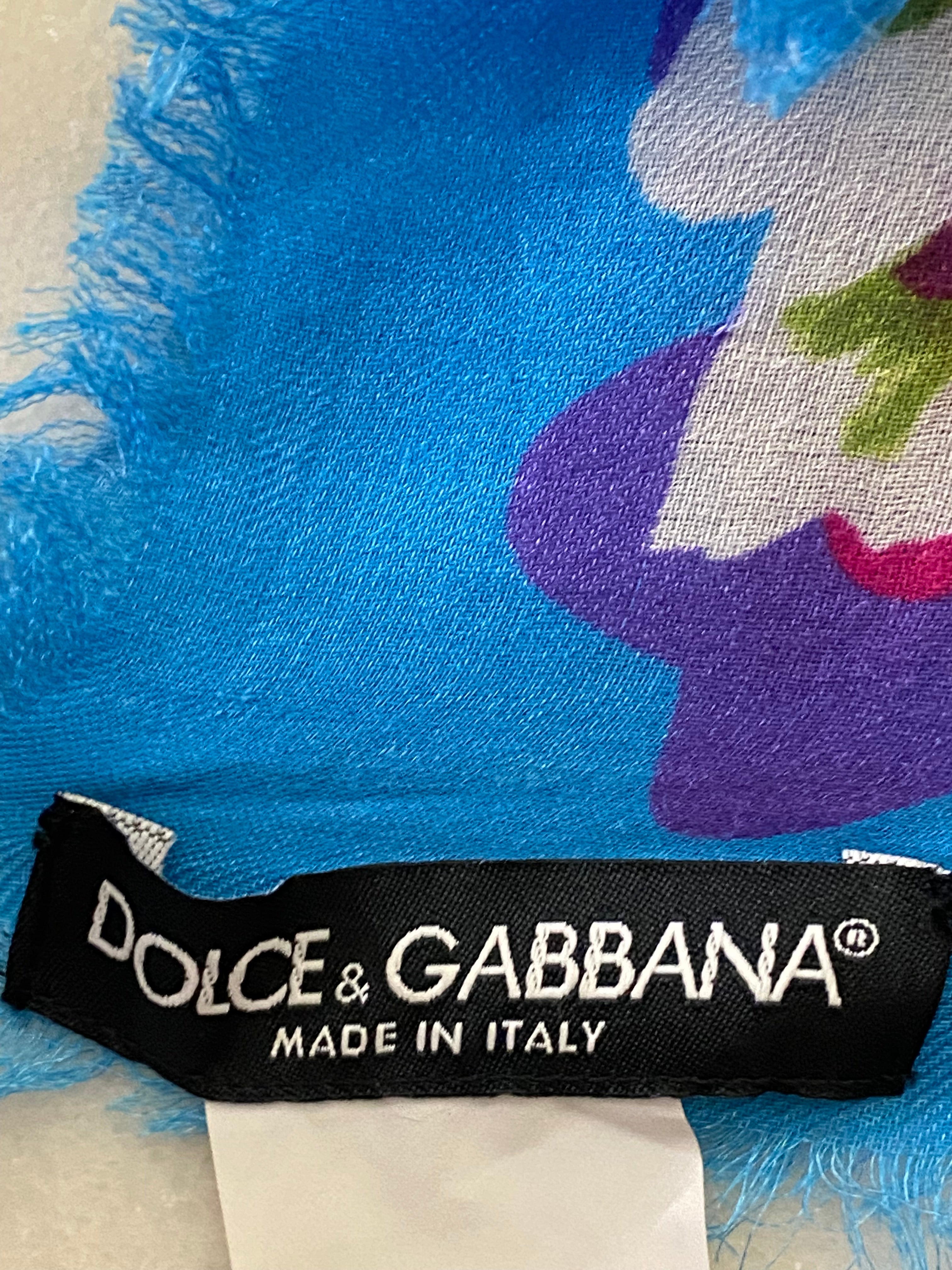 Dolce & Gabbana Tricolor Flowery Scarf