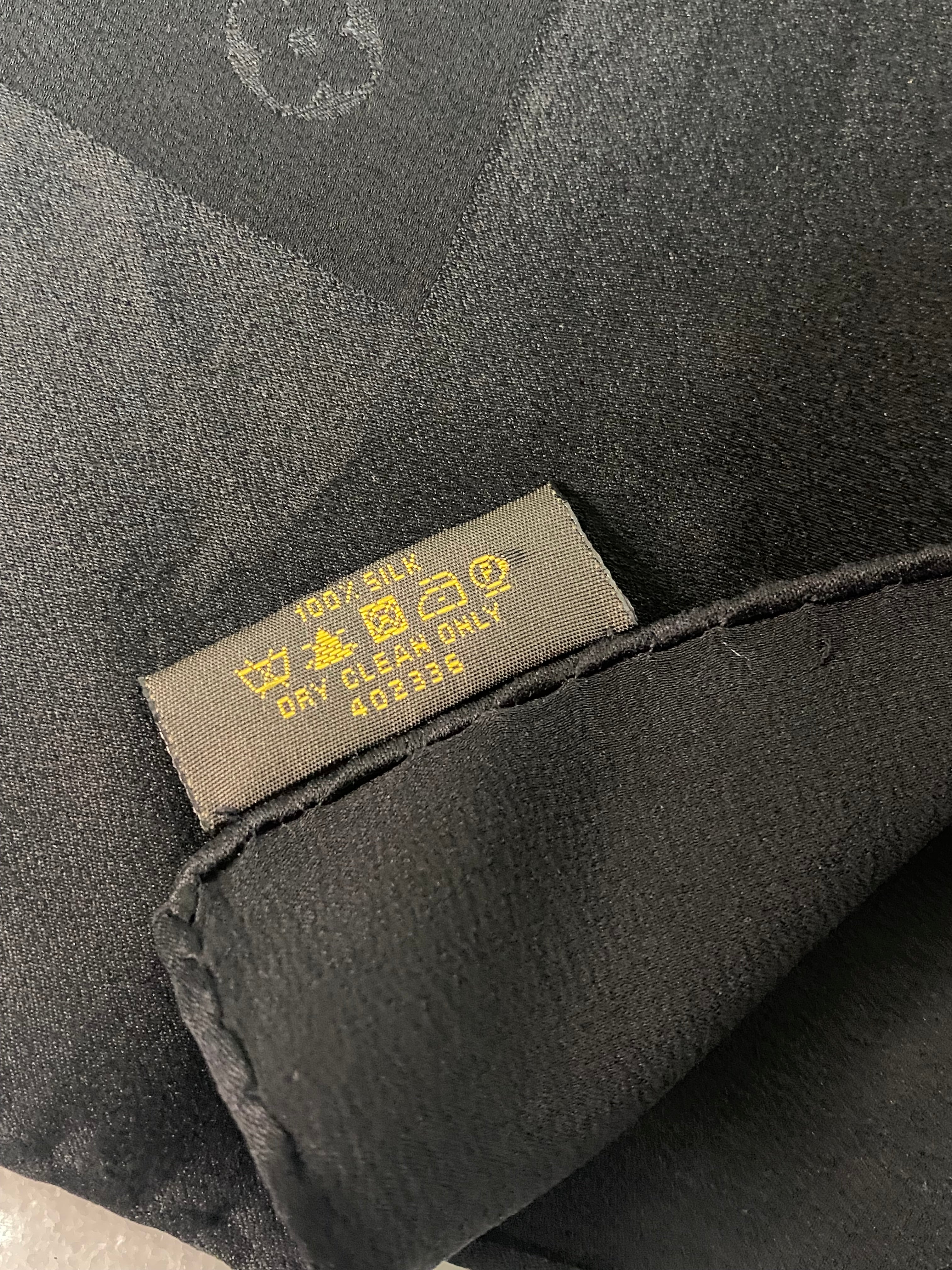 Louis Vuitton Black Monogram Scarf