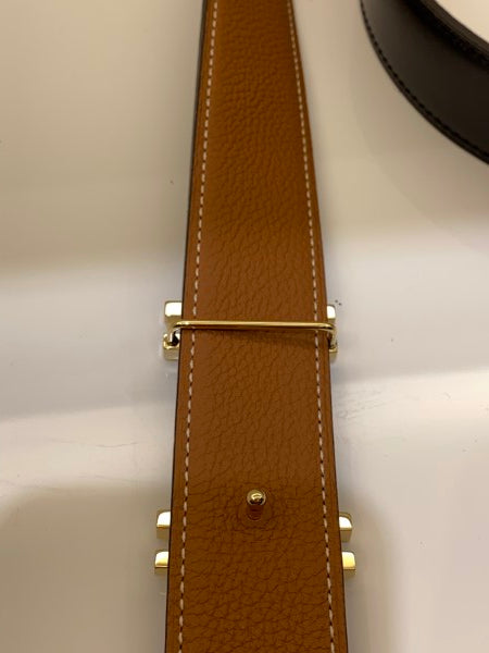 Hermes Bicolor H Buckle Reversible Men Belt