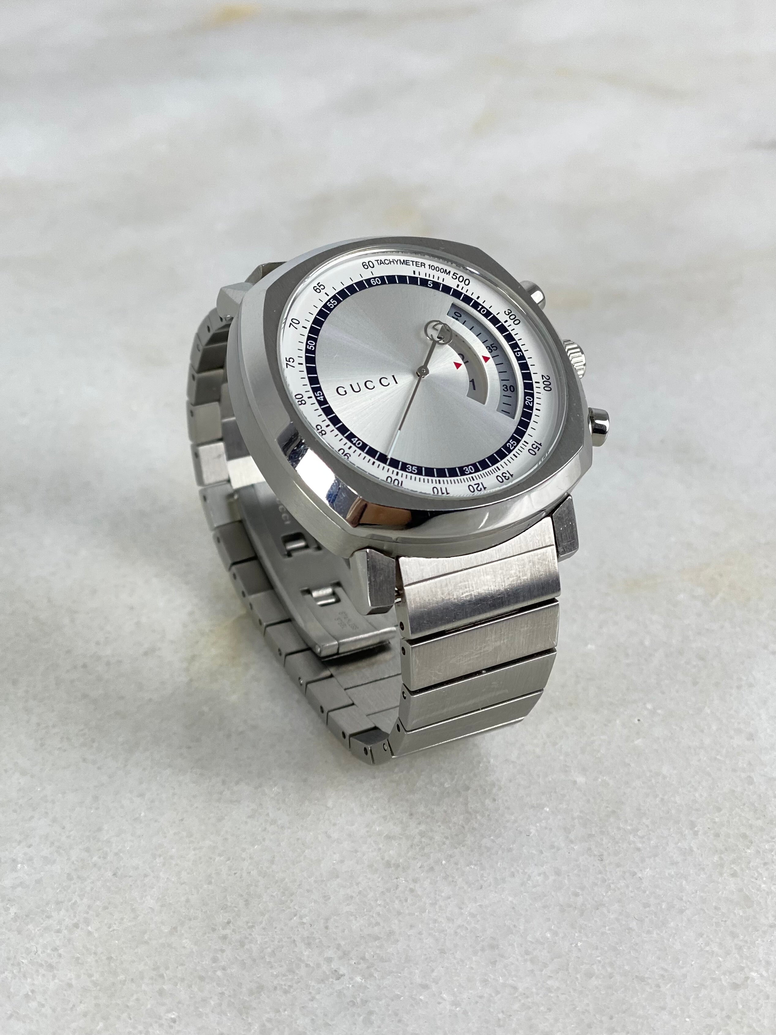 Gucci Stainless Steel Grip Men Gronograph 40mm Watch