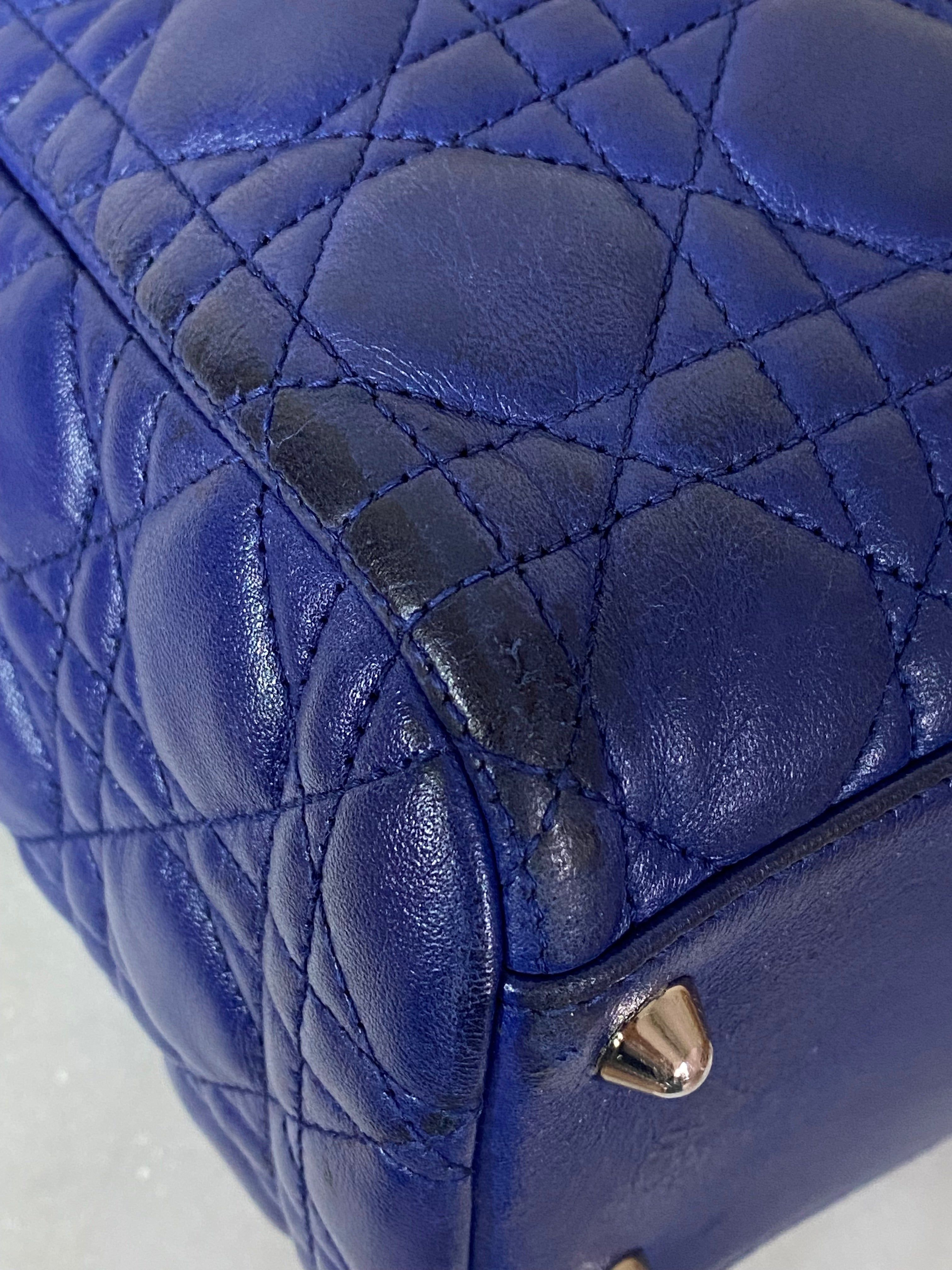 Christian Dior Blue Lady Dior Soft Tote Bag