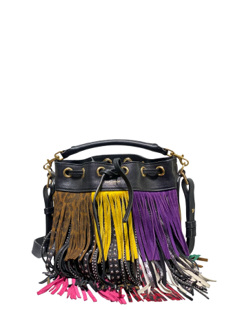 YSL Black Multicolor Emmanuelle Bucket Bag