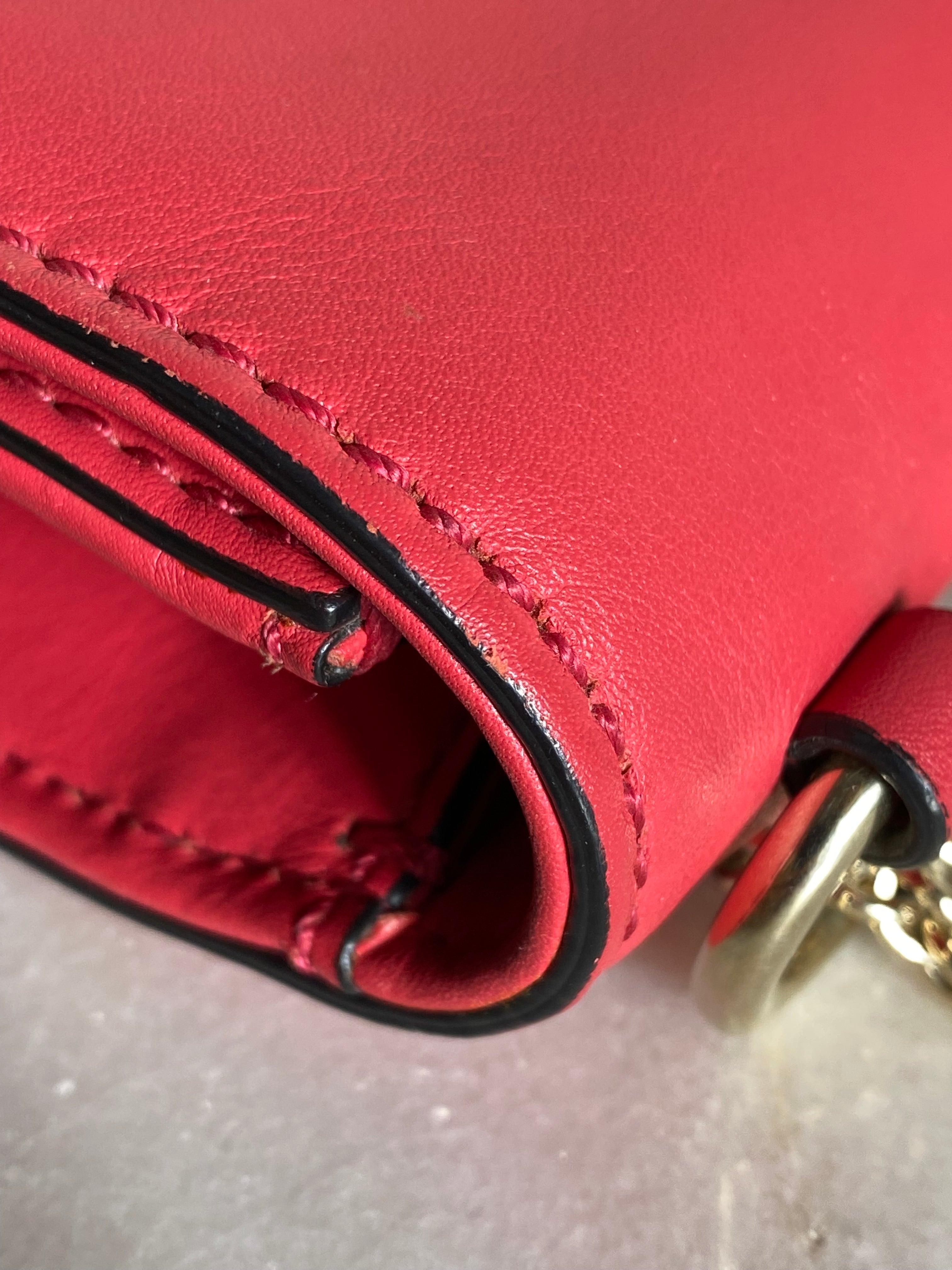 Valentino Red Rockstud Glam Lock Small Bag