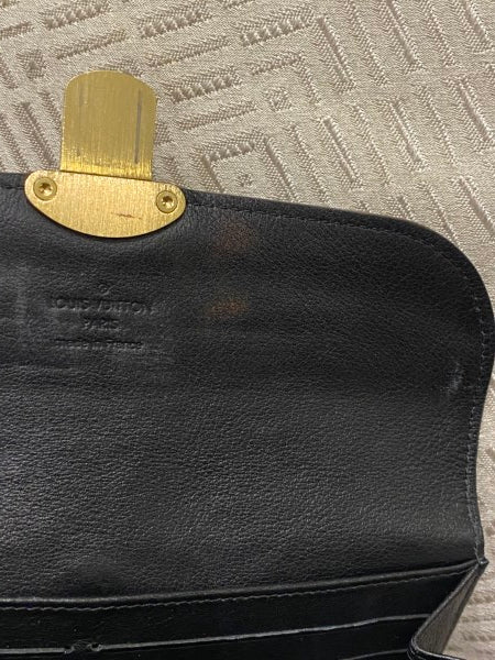 Louis Vuitton Black Empreiante Wallet with Initials