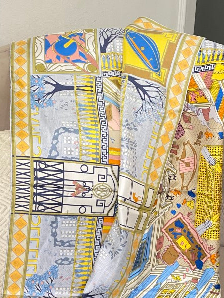 Hermes Multicolor Silk Scarf