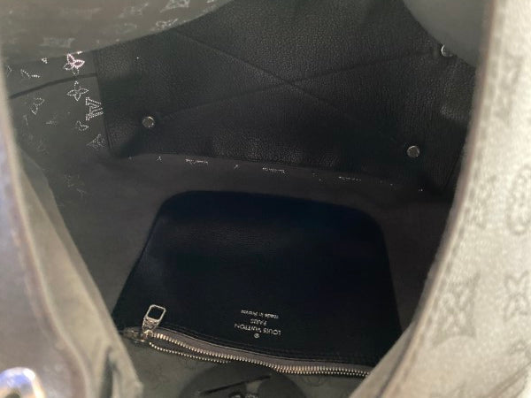 Louis Vuitton Black Mahina Carmel Hobo Bag