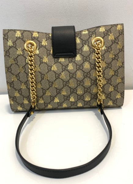 Gucci Bicolor GG Supreme Padlock Small Shoulder Bag