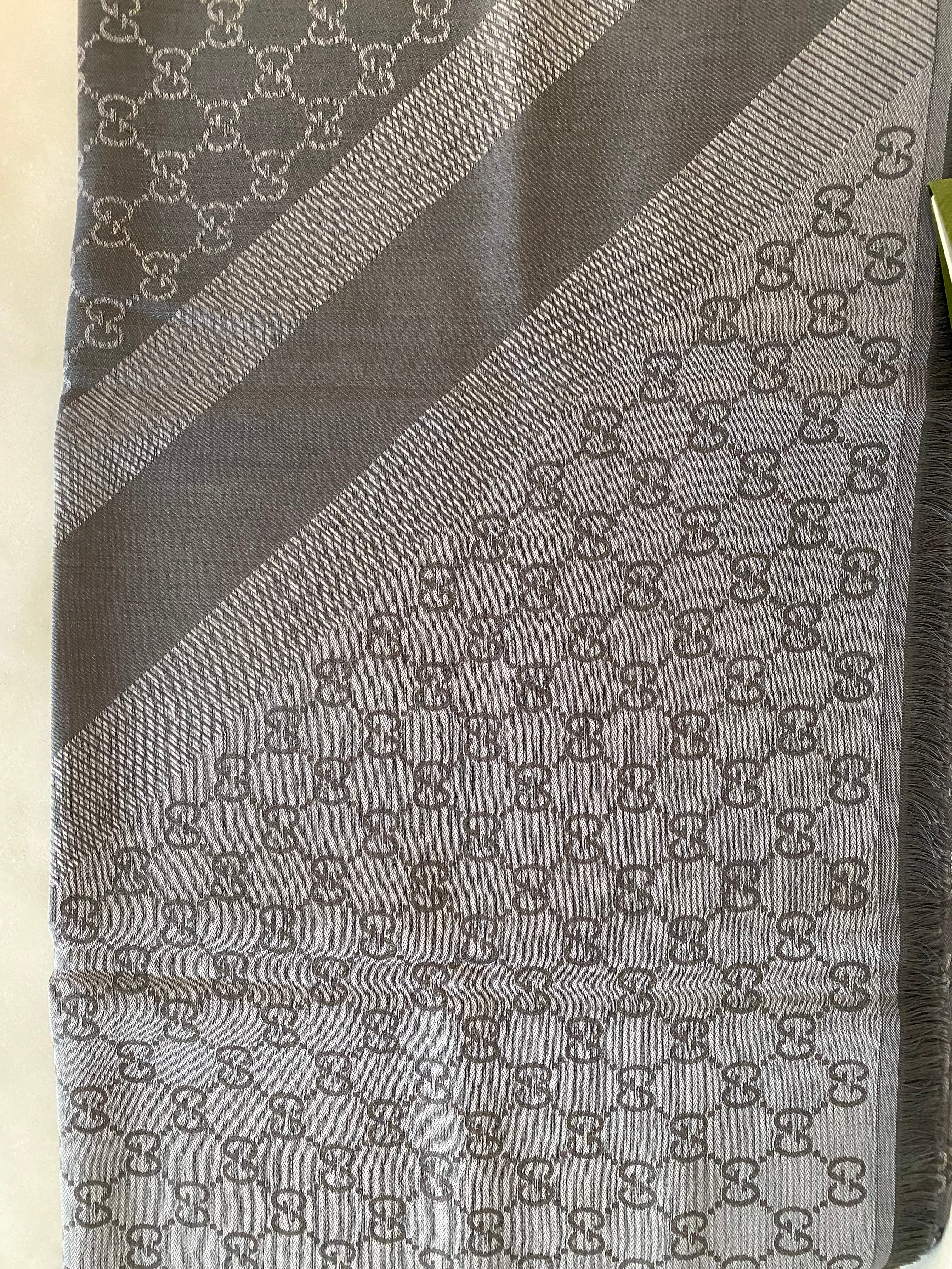 Gucci Light Grey GG Scarf