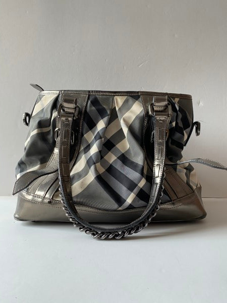 Burberry Bicolor Nylon Beat Check Bag