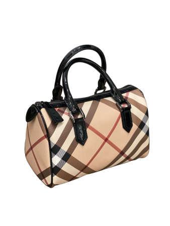 Burberry Haymarket Black Boston Bag