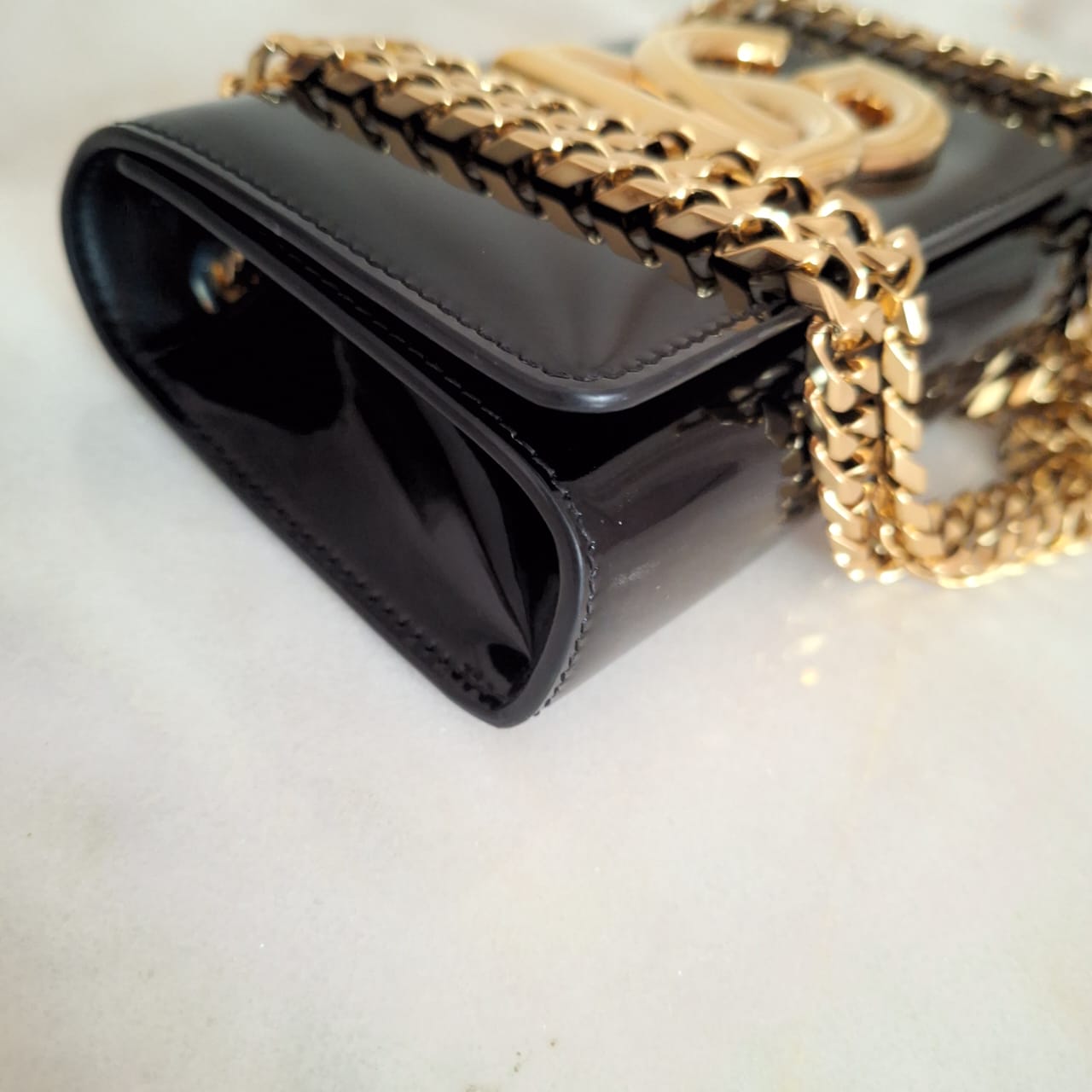 Dolce & Gabbana Black DG 3.5 Polished Small Phone Chain Bag