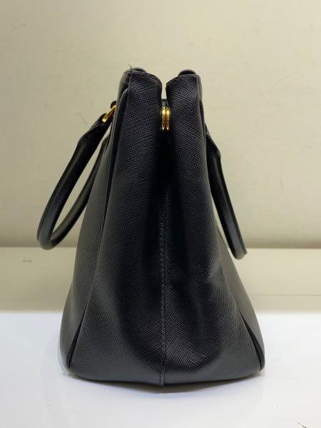 Prada Black Galleria Double Zip Small Bag