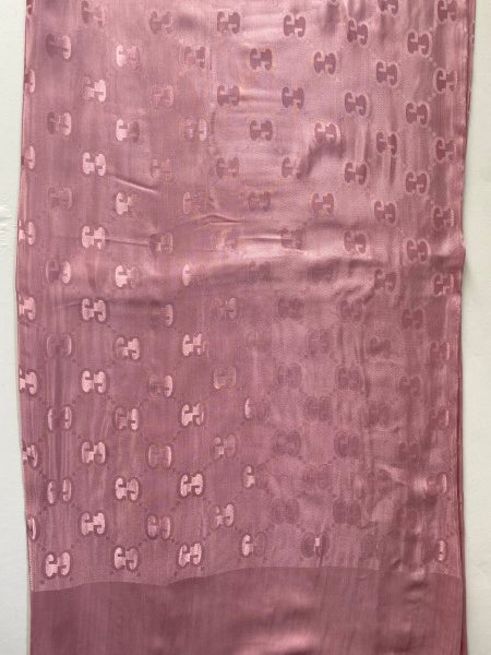 Gucci Pink GG Print Satin Scarf