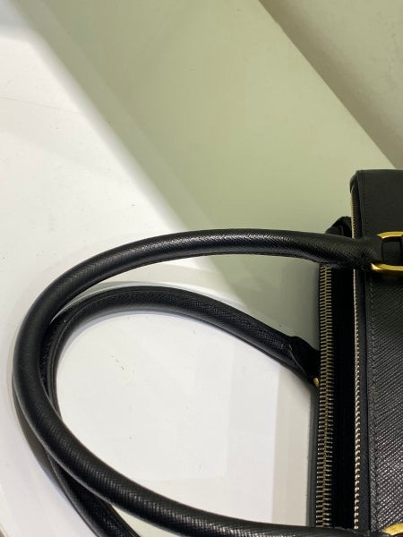 Prada Blue Galleria Double Zip Medium Bag