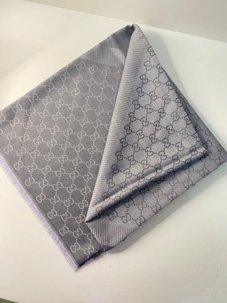 Gucci Light Grey GG Print Scarf