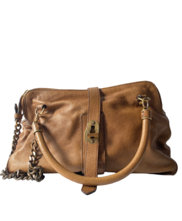 Burberry Brown Tote Turn Lock Bag