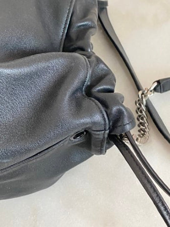 YSL Black Teddy Drawstring Bag