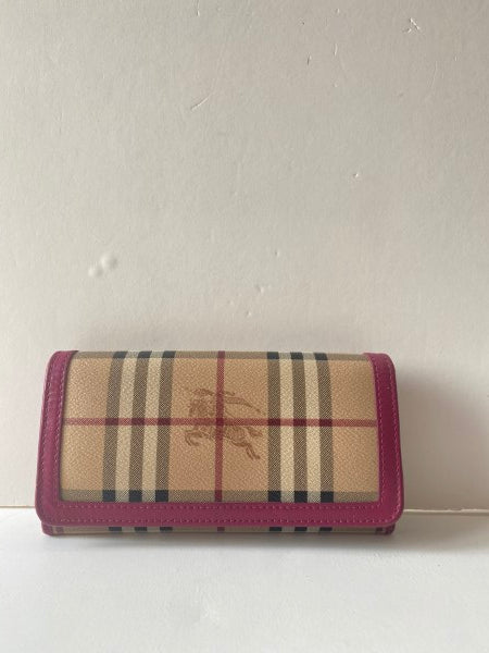 Burberry Pink Haymarket Long Wallet