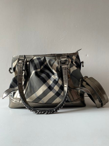 Burberry Bicolor Nylon Beat Check Bag