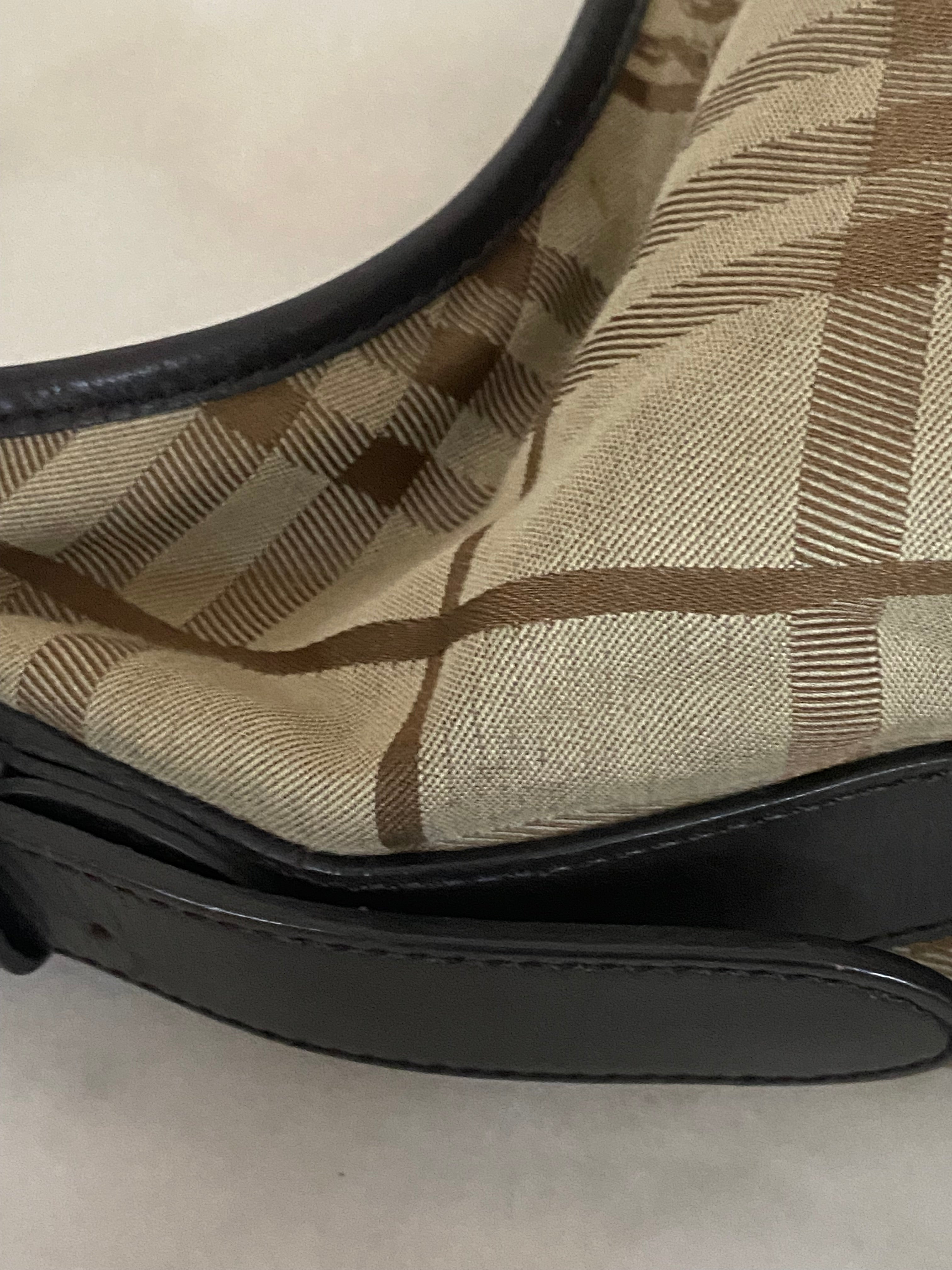 Burberry Haymarket Black Hobo Bag