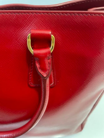 Prada Red Vernice Vertical Tote Bag