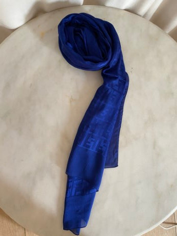 Fendi Blue FF Print Rectangular Scarf