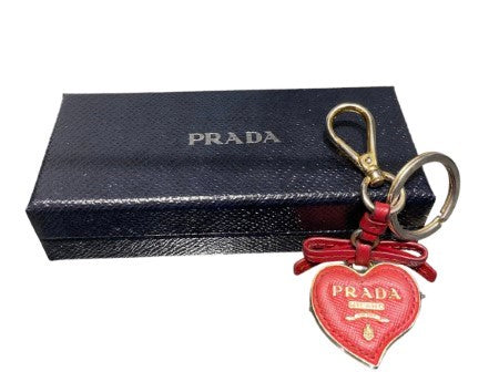 Prada Red Heart Trick Key Ring