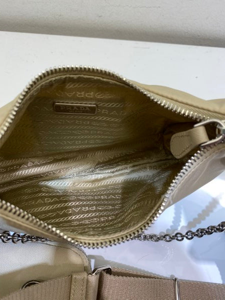 Prada Beige Re-Edition Multi Pochette Bag