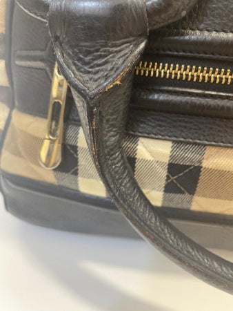 Burberry Bicolor House Check Tote Bag