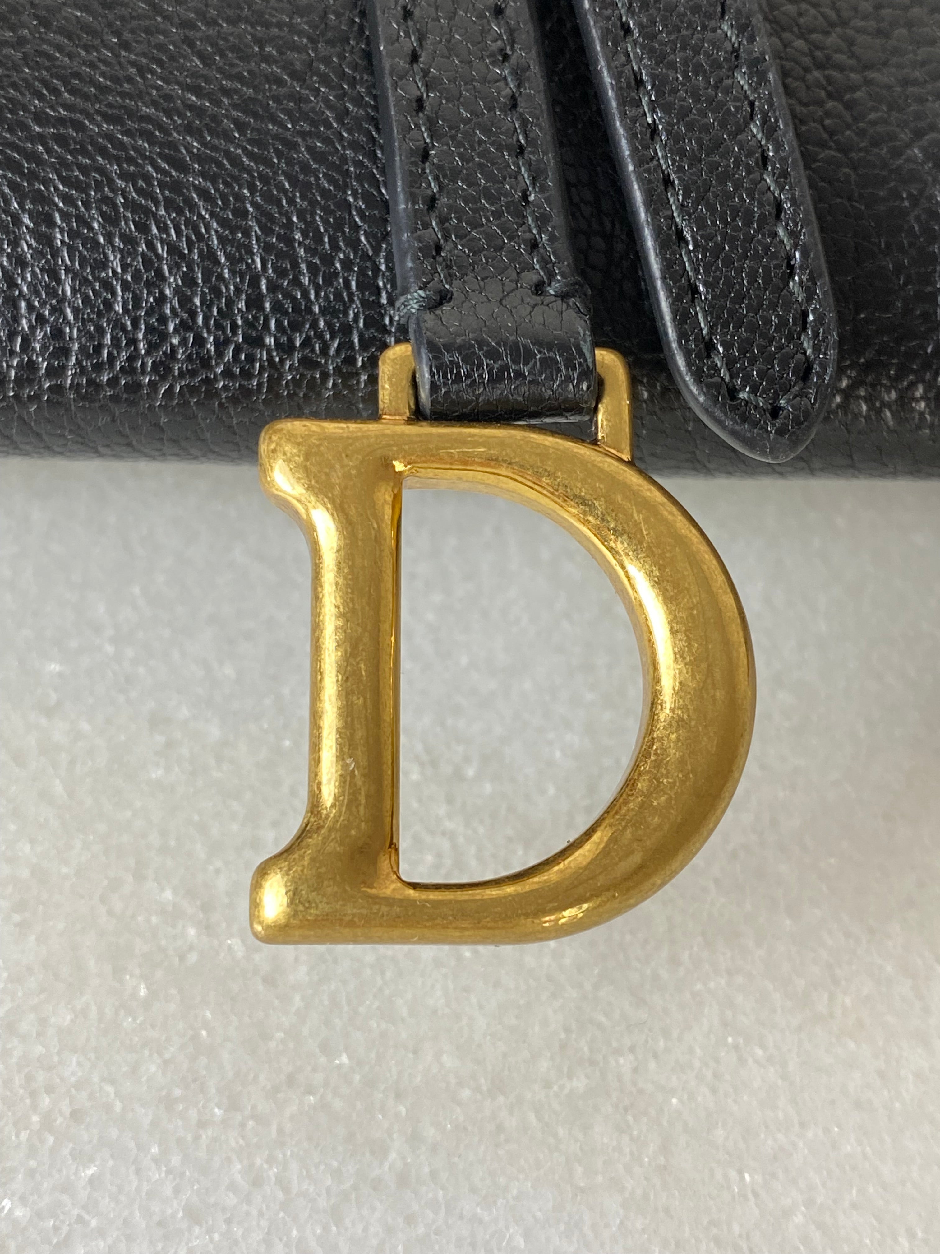 Christian Dior Black Saddle WOC