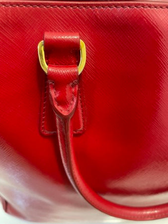 Prada Red Vernice Vertical Tote Bag