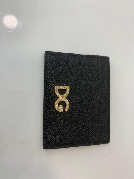 Dolce & Gabbana Black Crystal Logo Card Holder